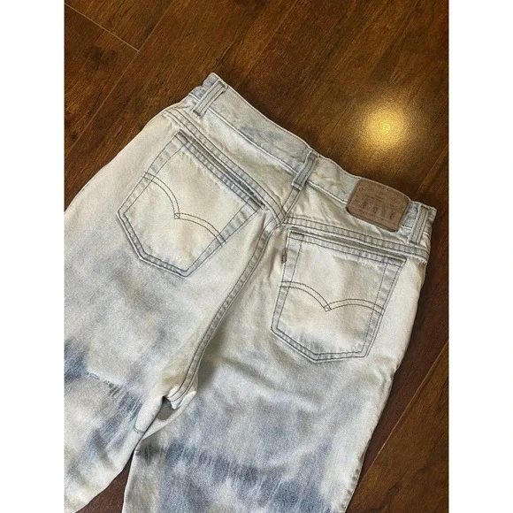 Vintage Levis 901 Jeans Womens 9 Bleach Wash High Rise Tapered Made USA 90s - Picture 11 of 11